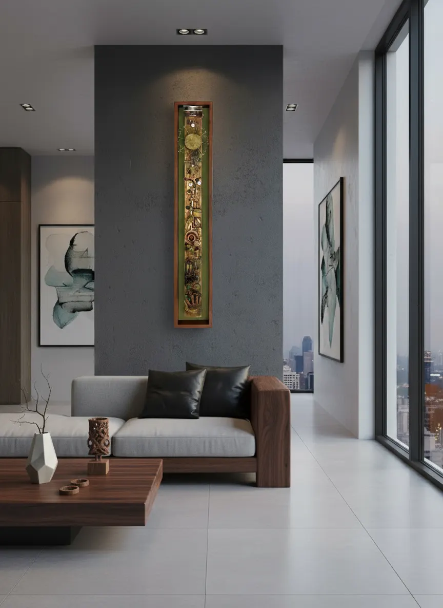 Artwork considered within a room shaped by daylight, circulation and natural airflow